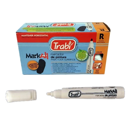 MARCADOR TRABI MARKALL 2-4 MM REDONDO BLANCO (6439)