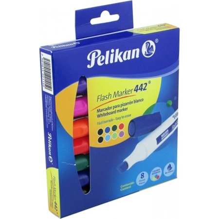 MARCADORES PIZARRA PELIKAN FLASH SURTIDO 8 UNID. (442) ESTUCHE
