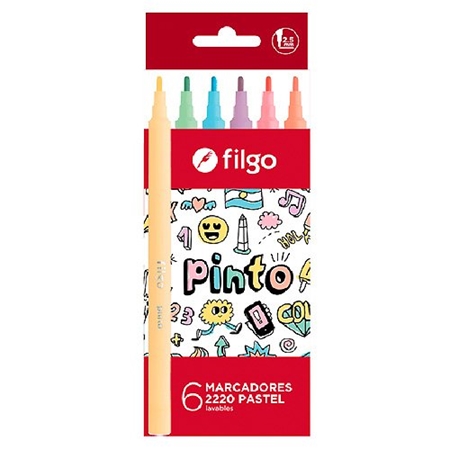 [7795513079058] MARCADORES FILGO PASTEL ESCOLAR 6 UNID. (2220)