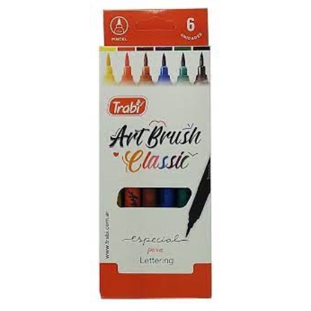 MARCADORES TRABI ART BRUSH CLASSIC PUNTA PINCEL 6 UNID. CAJA