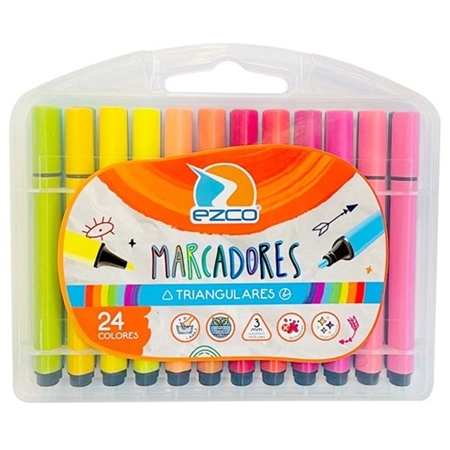 [140700222] MARCADORES EZCO TRIANGULARES 24 UNID. (403700) VALIJA