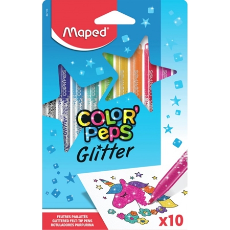 MARCADORES MAPED COLOR PEPS GLITTER 10 UNID. (847110)