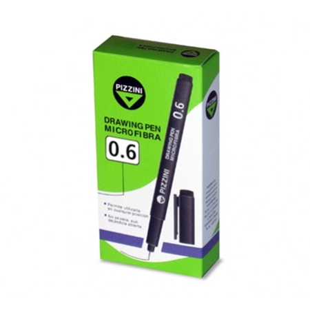[303348-2] MICROFIBRA ESTILOGRAFO PIZZINI DRAWING PEN 0,6 MM DIBUJO TECNICO NEGRO (DP36)