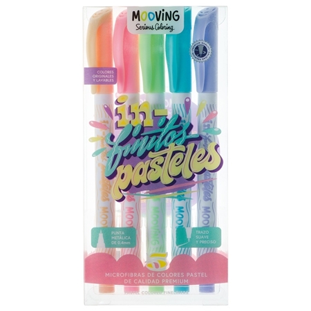 [503523520] MICROFIBRA MOOVING INFINITOS PASTELES 5 UNID. (3041105) ESTUCHE