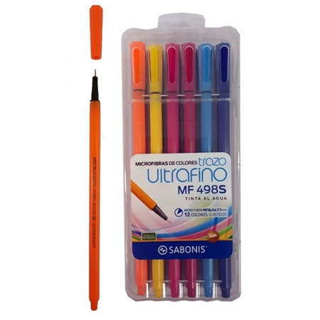 MICROFIBRAS SABONIS ULTRAFINO 12 UNID. (MF498S) ESTUCHE PLASTICO