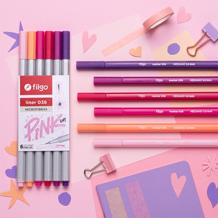 MICROFIBRAS FILGO LINER 0,4 MM PINK 6 UNID. (038)