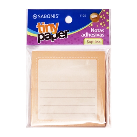 NOTAS ADHESIVAS SABONIS TINY PAPER 75X75 MM SOFT LINE SALMON (1105)