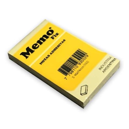 NOTAS ADHESIVAS MEMO FIX 46X74 MM AMARILLO (102)