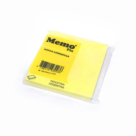 [308293] NOTAS ADHESIVAS MEMO FIX 74X74 MM AMARILLO 100 HOJAS (103)
