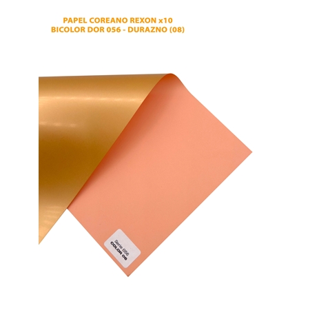 PAPEL COREANO REXON BICOLOR SALMON Y DORADO (056)