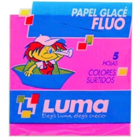 [306374] PAPEL GLACE LUMA FLUO 10 UNID. SOBRE