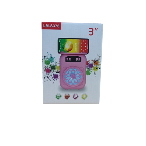 [6970017865217] PARLANTE 3" PORTATIL, BLUETOOTH ROSA (LM-S375) 10X9X18 CM