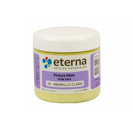 [300166-3] PINTURA A LA TIZA ETERNA CHALK PAINT AMARILLO CLARO  200 CC (6)