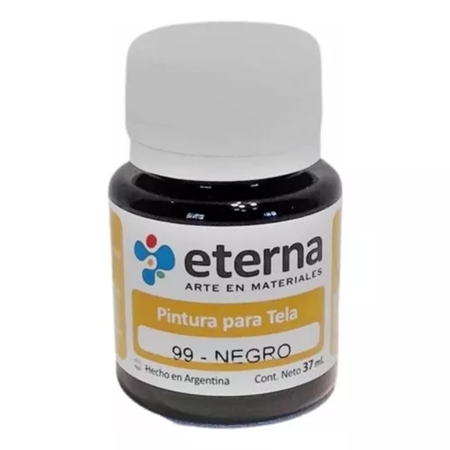 PINTURA PARA TELA ETERNA NEGRO  37 CC (99)