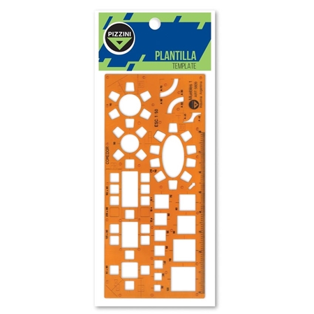 [002533068] PLANTILLA DE DIBUJO PIZZINI MUEBLES ESCALA 1:50 (5809)