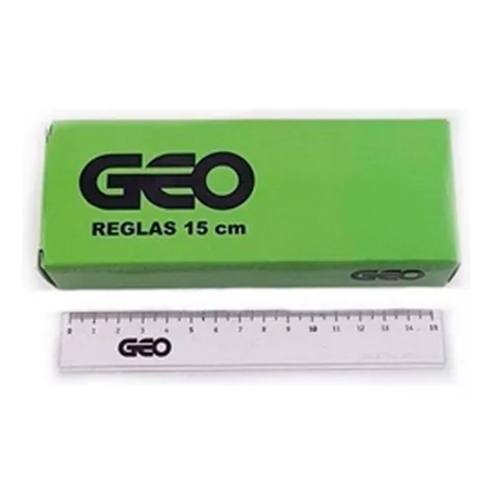 REGLA GEO 15 CM CRISTAL