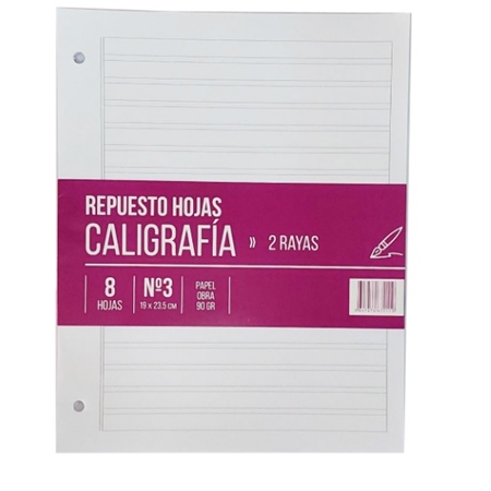 REPUESTO CALIGRAFIA PREMAT N° 3  DOBLE LINEA 21 HOJAS