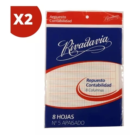 [306289] REPUESTO CONTABILIDAD RIVADAVIA N° 5 8 COLUMNAS