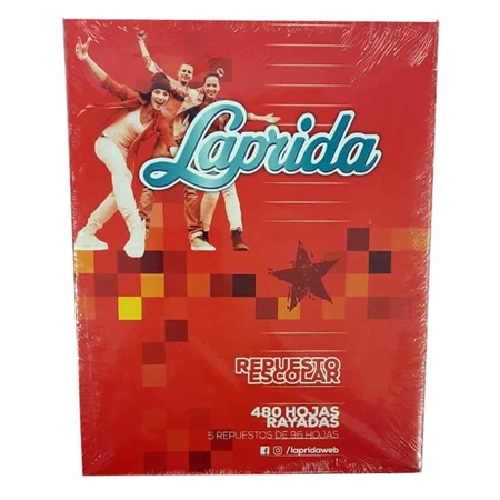 REPUESTO ESCOLAR LAPRIDA N° 3  480 HOJAS RAYADO