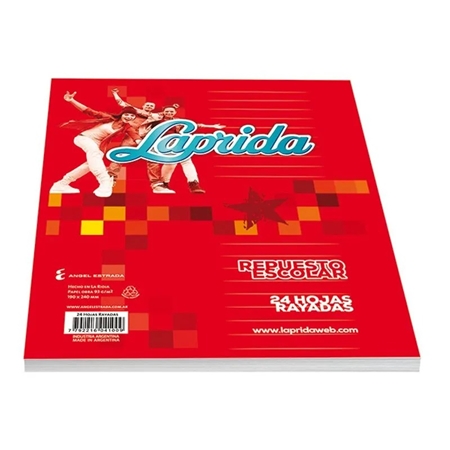 [306360-R] REPUESTO ESCOLAR LAPRIDA N° 3  24 HOJAS RAYADO
