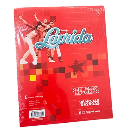 [306362-R] REPUESTO ESCOLAR LAPRIDA N° 3  96 HOJAS RAYADO