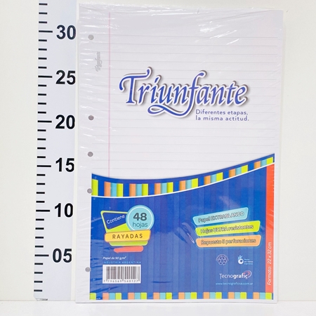 [306339-R-TO] REPUESTO ESCOLAR TRIUNFANTE OFICIO 48 HOJAS RAYADO