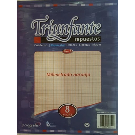 [306227] REPUESTO MILIMETRADO TRIUNFANTE N° 3  8 HOJAS