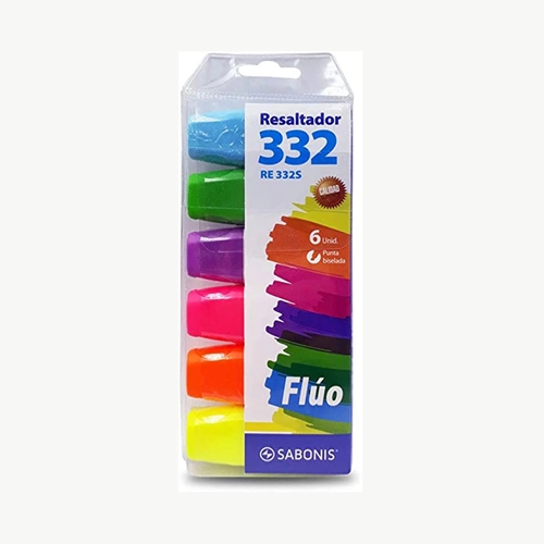 RESALTADORES SABONIS BISELADO FLUO 6 UNID. (RE332S)