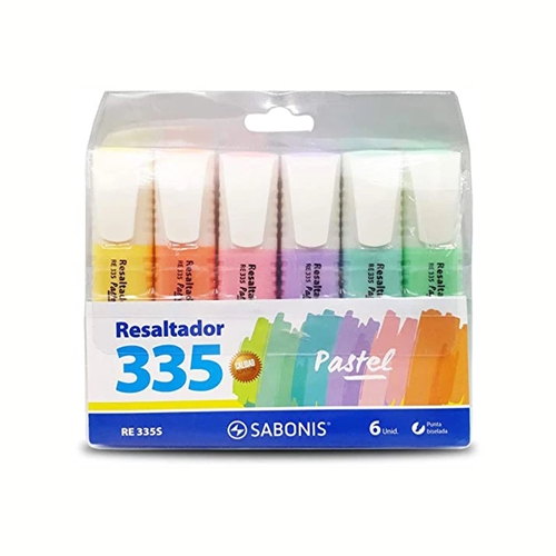 [303306] RESALTADORES SABONIS PASTEL 6 UNID. (RE335S)