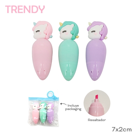 [85108] RESALTADORES TRENDY UNICORNIO 3 UNID. (17167)