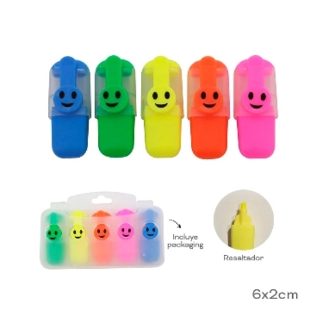 [84816] RESALTADORES TRENDY MINI PASTEL / FLUO 5 UNID. ESTUCHE
