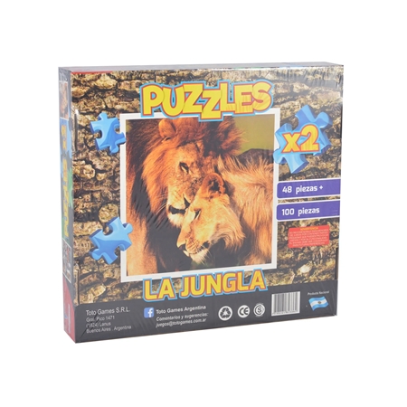 [167332] ROMPECABEZA TOTO GAMES JUNGLA 2 EN 1 48 + 100 PIEZAS