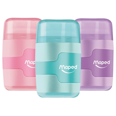 [83912] SACAPUNTAS MAPED CONNECT CON GOMA, DOBLE ORIFICIO, CON DEPOSITO PASTEL (049231)