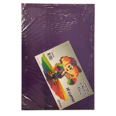 [306181-1] SEPARADOR LUMA OFICIO CARTULINA COLOR VIOLETA