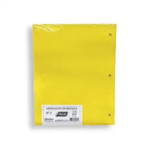 [306179-15] SEPARADOR MIL28 N°3 CARTULINA COLOR AMARILLO