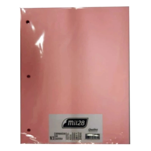 [306179-11] SEPARADOR MIL28 N°3 CARTULINA COLOR ROSA PASTEL