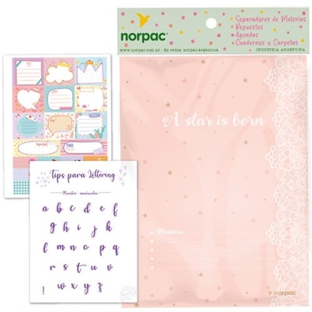 [L75616] SEPARADOR NOR-PAC A4 CON STICKERS 6 UNID. (720E)