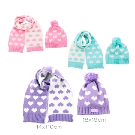 SET ABRIGO TRENDY BUFANDA Y GORRO (13669)