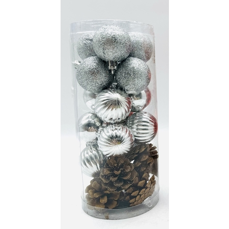 [59.2367] ADORNOS NAVIDEÑOS CK CECILS GLOBOS Y PIÑAS SET (NA02367) 4 CM