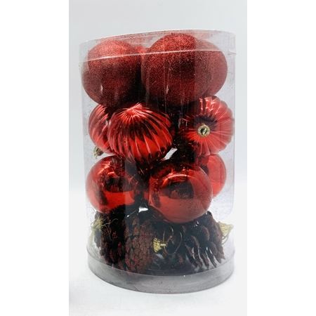 [59.2369] ADORNOS NAVIDEÑOS CK CECILS GLOBOS Y PIÑAS SET (NA02369) 6 CM