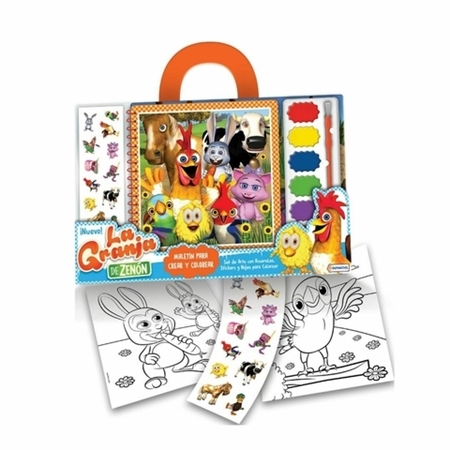 [J68069] SET COLOREAR TAPIMOVIL CON PINCEL, STICKERS, ACUARELAS Y LIBRITO (LCG00619)