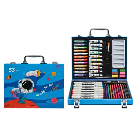 [201911] SET DE ARTE ASTRONAUTA / UNICORNIO 53 PIEZAS VALIJA