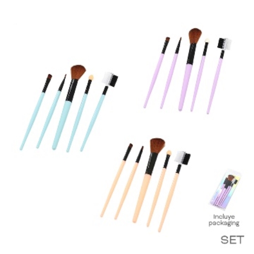 [87109.1] SET MAQUILLAJE TRENDY BROCHAS 5 UNID. (15326)
