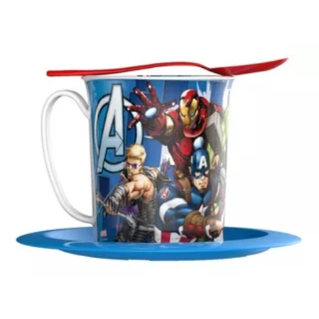 SET VAJILLA BELGIOCO AVENGERS INFANTIL TAZA, PLATO, CUCHARA