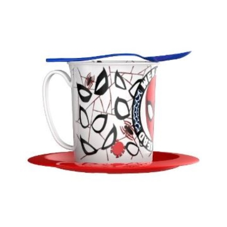 SET VAJILLA BELGIOCO SPIDERMAN INFANTIL TAZA, PLATO, CUCHARA