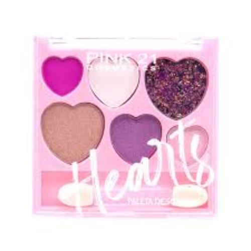 [7899360244505] SOMBRA MAQUILLAJE PINK21 HEARTS 6 TONOS (4106)
