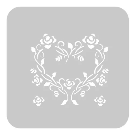 STENCIL EQ ARTE CORAZON Y ROSAS 15X15 CM (913)