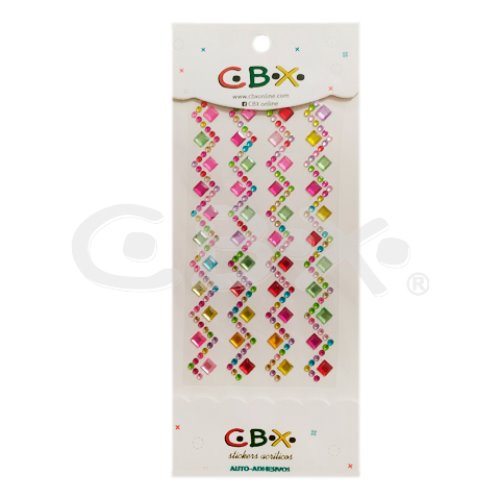 [87545.2] STRASS GEMAS ADHESIVAS CBX ROMBOS 10X22 CM SURTIDO