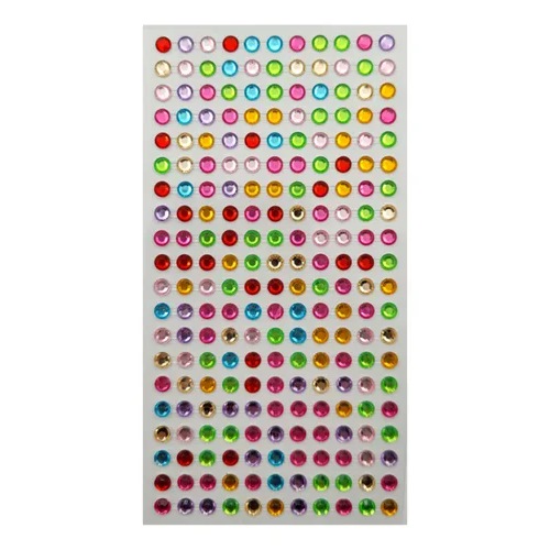 [87545.4] STRASS GEMAS ADHESIVAS CBX REDONDO 5MM 10X20 CM MULTICOLOR REDONDO