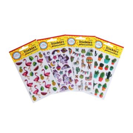 STICKERS  COLOURS FLAMENCO/UNICORNIO/CACTUS/LLAMA (20155)